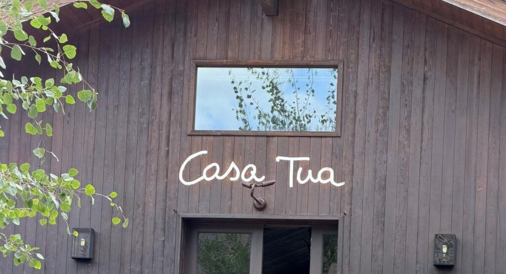 Casa Tua wooden facade and sign in Aspen