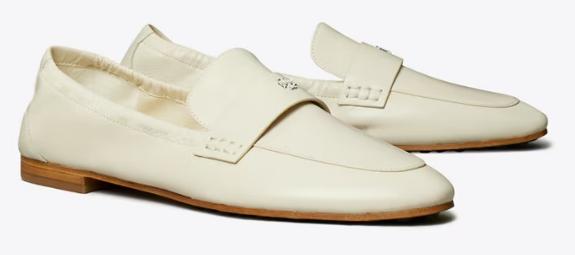 Light Cream leather Ballet Loafers by Tory Burch