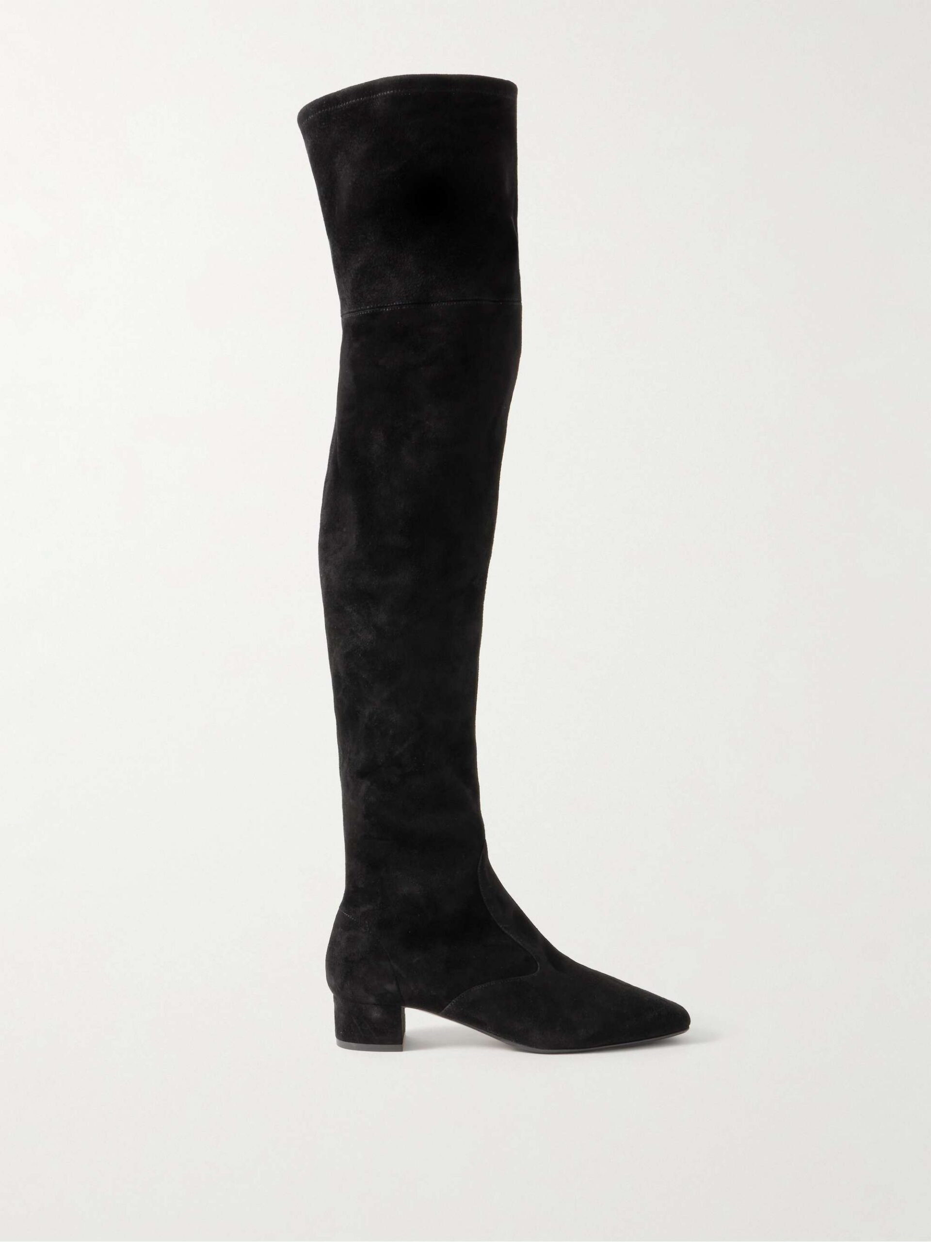 Aquazzura Remi 35 black suede over-the-knee boots