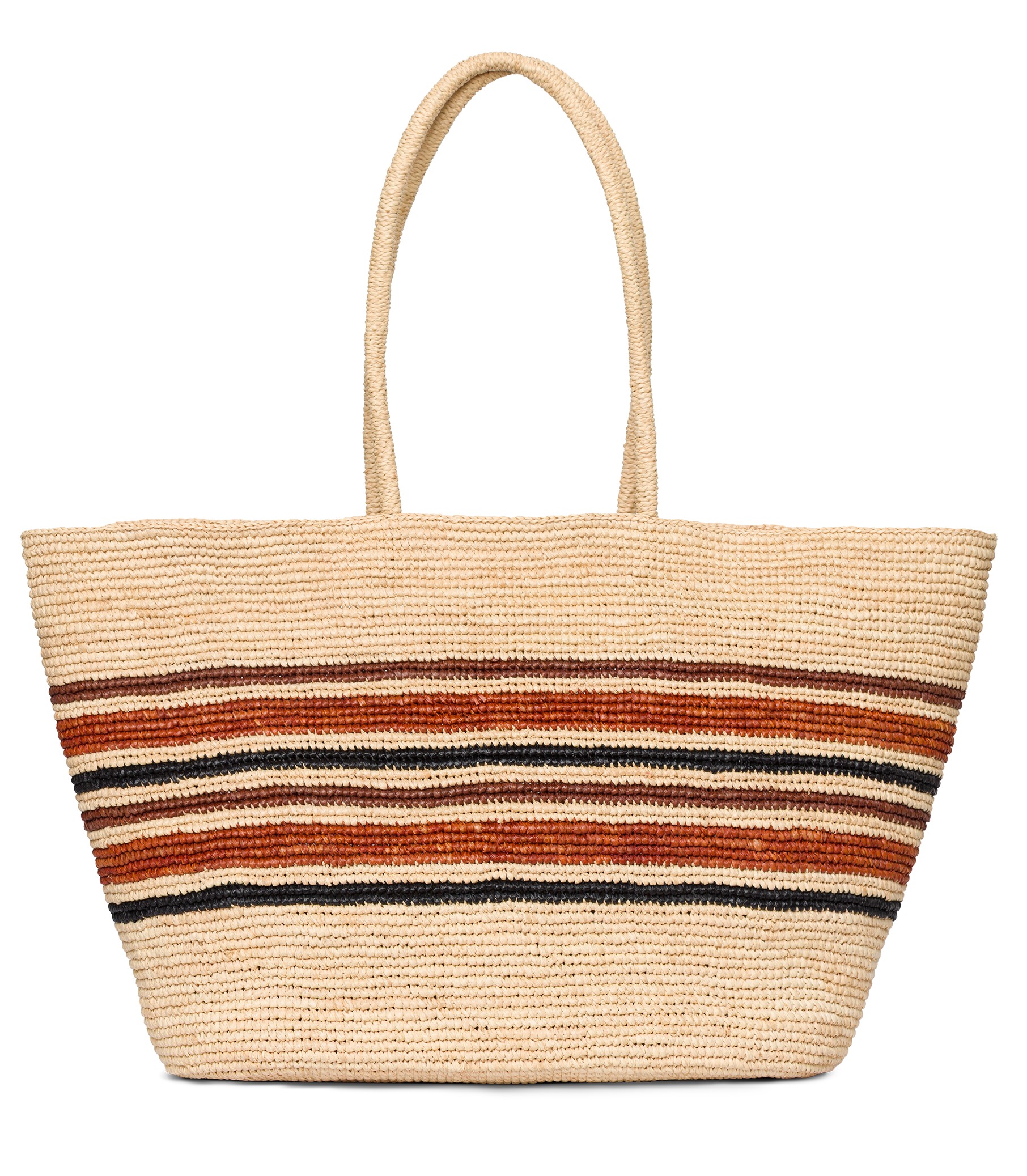 DOEN Grande Harbour Tote in natural striped raffia - Boatkin Totes with Color, Charms and Character