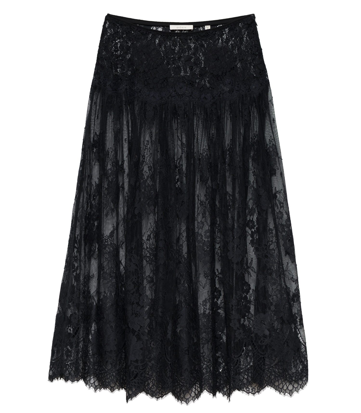 DÔEN Giorgine lace skirt in Black