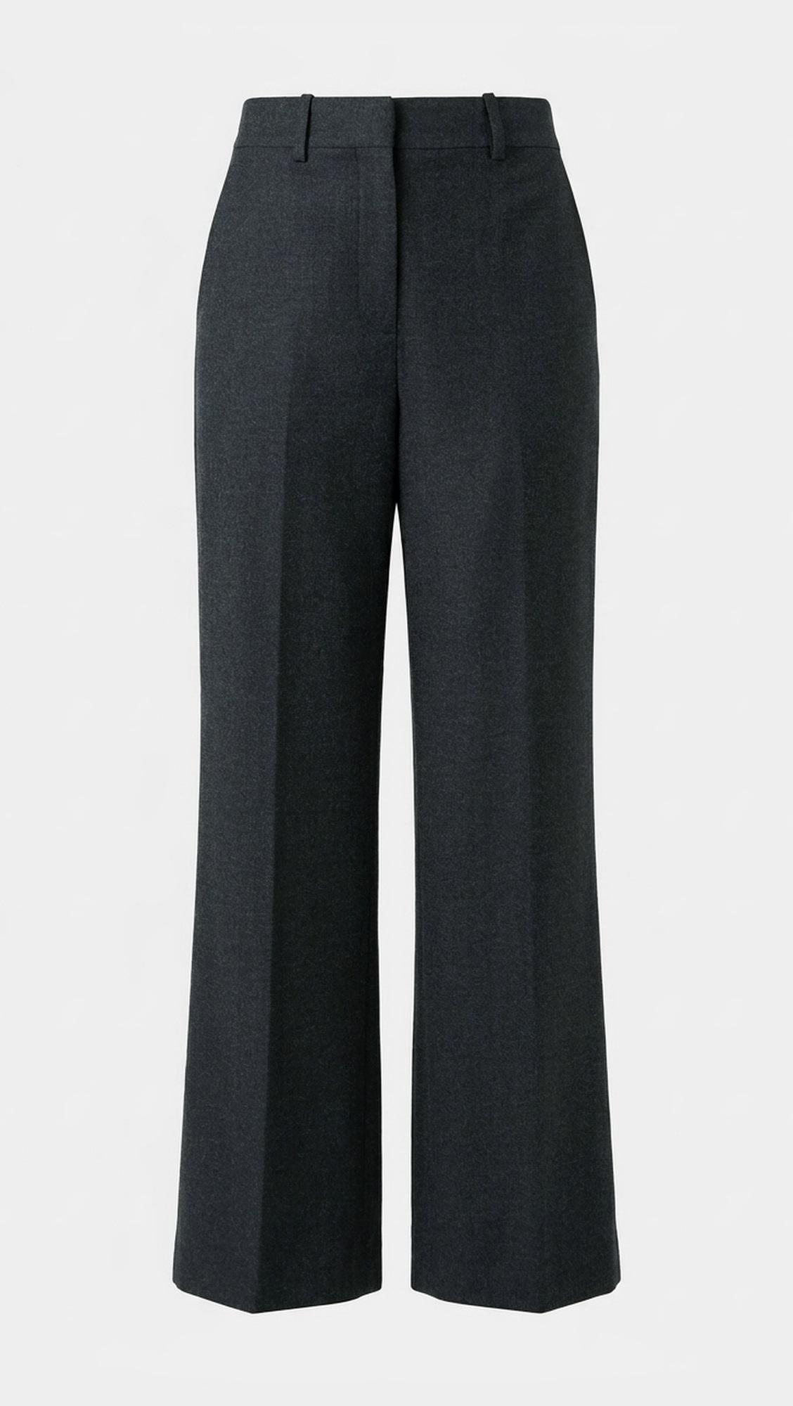 Charcoal straight-leg wool trousers - Theory