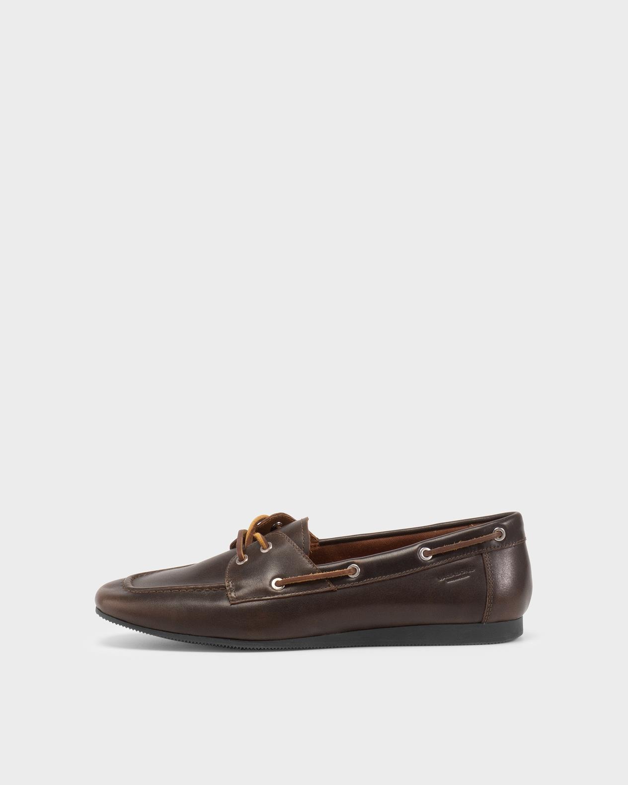 Hillary in Brown Brush-Off Leather - moccasins and boat shoes Vagabond Shoemakers Hillary in Brown Brush-Off Leather - moccasins and boat shoes