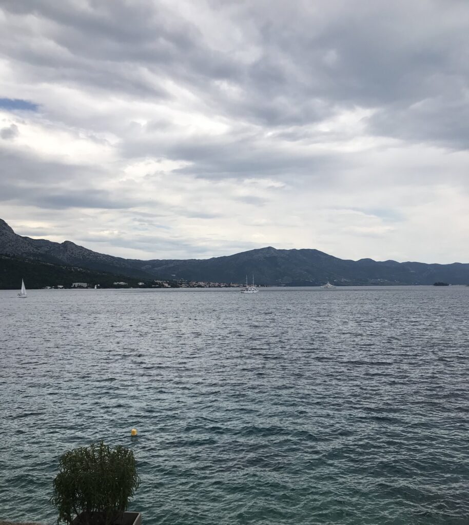 Croatia waterfront and sailboats