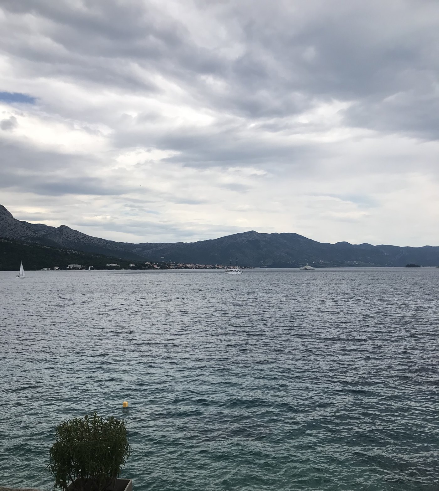 Croatia waterfront and sailboats