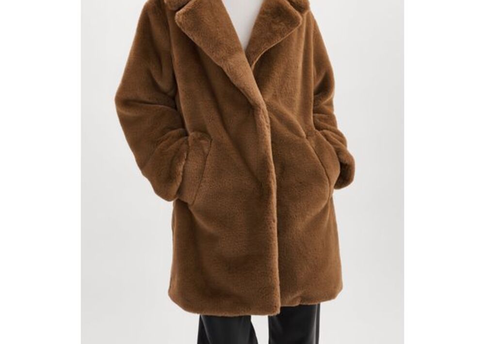 LAMARQUE Linnea Faux Fur Coat in Mink Brown