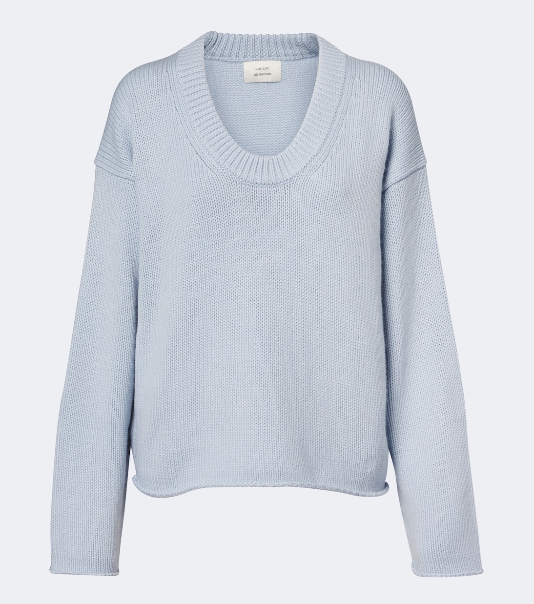 Loulou de Saison Derry Pale-Blue Cashmere Scoop-Neck Sweater
