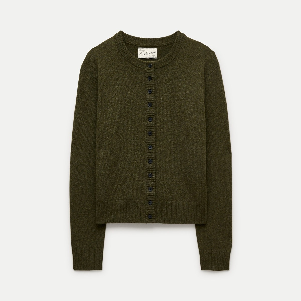 J.Crew heather elm olive cashmere cardigan