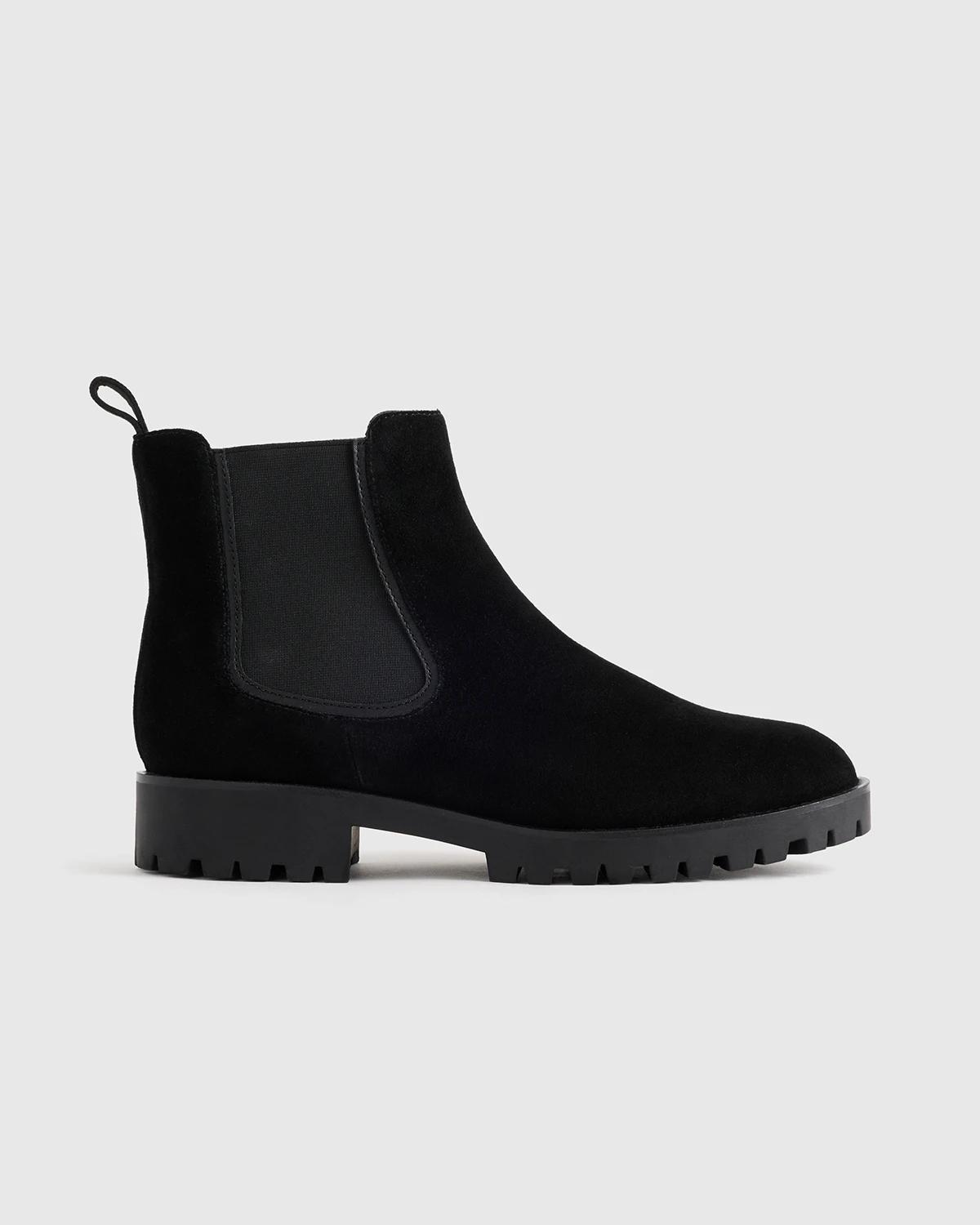 the black suede lug-sole Chelsea boot