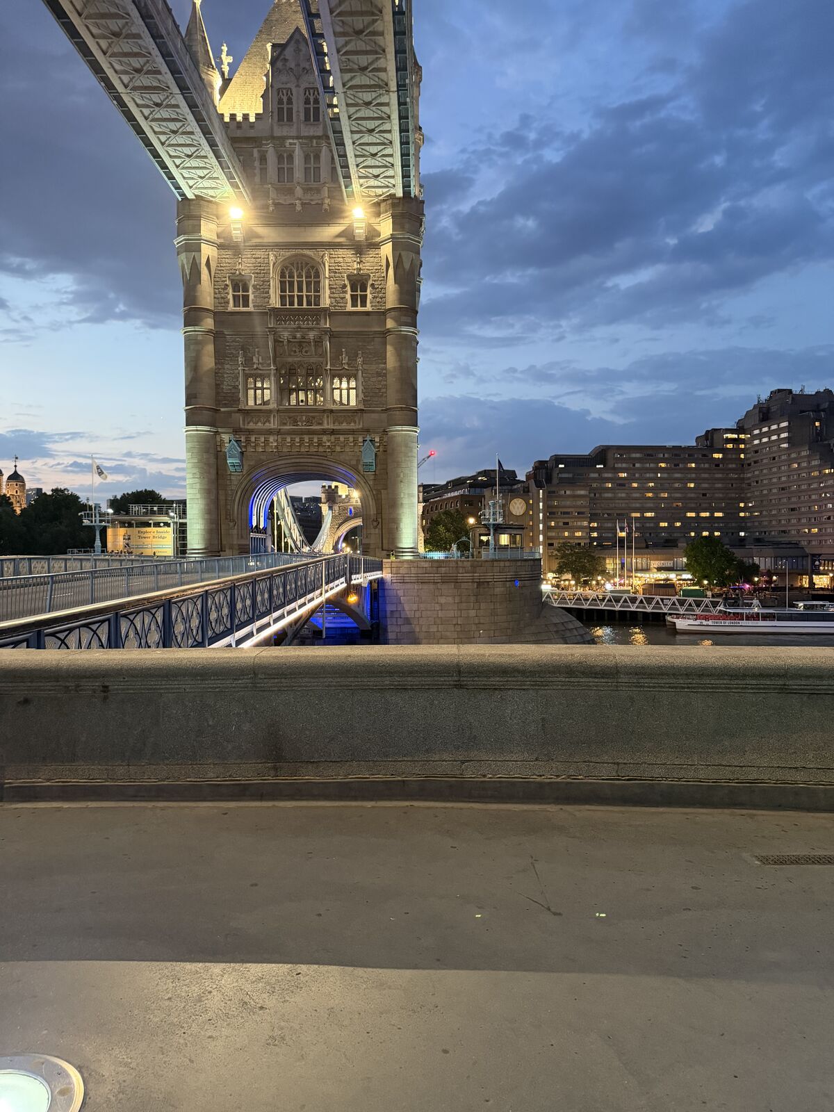 Tower Bridge at dusk on my London shopping trip