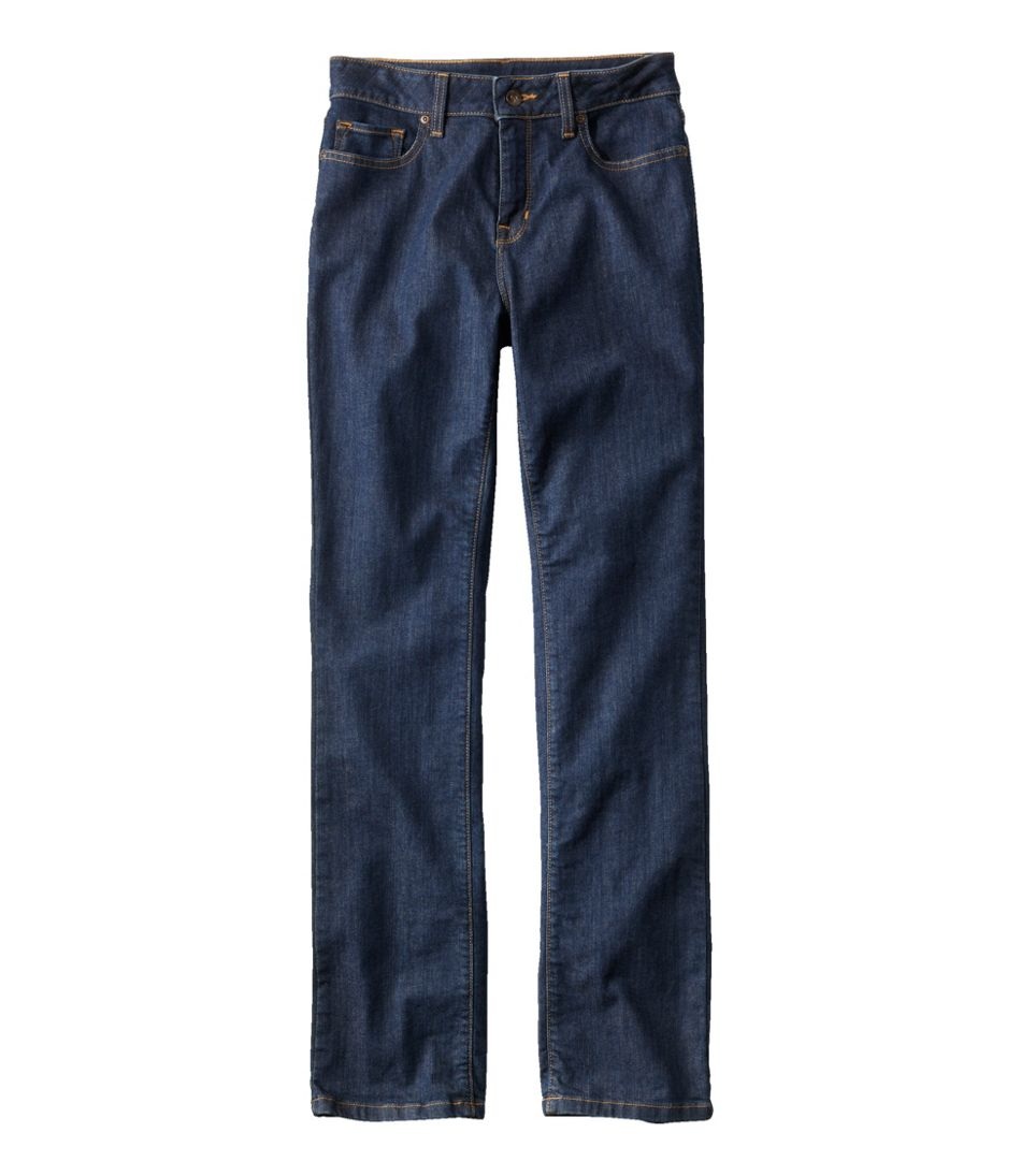Straight-leg jeans: L.L.Bean True Shape High-Rise Straight-Leg Jeans in Rinsed
