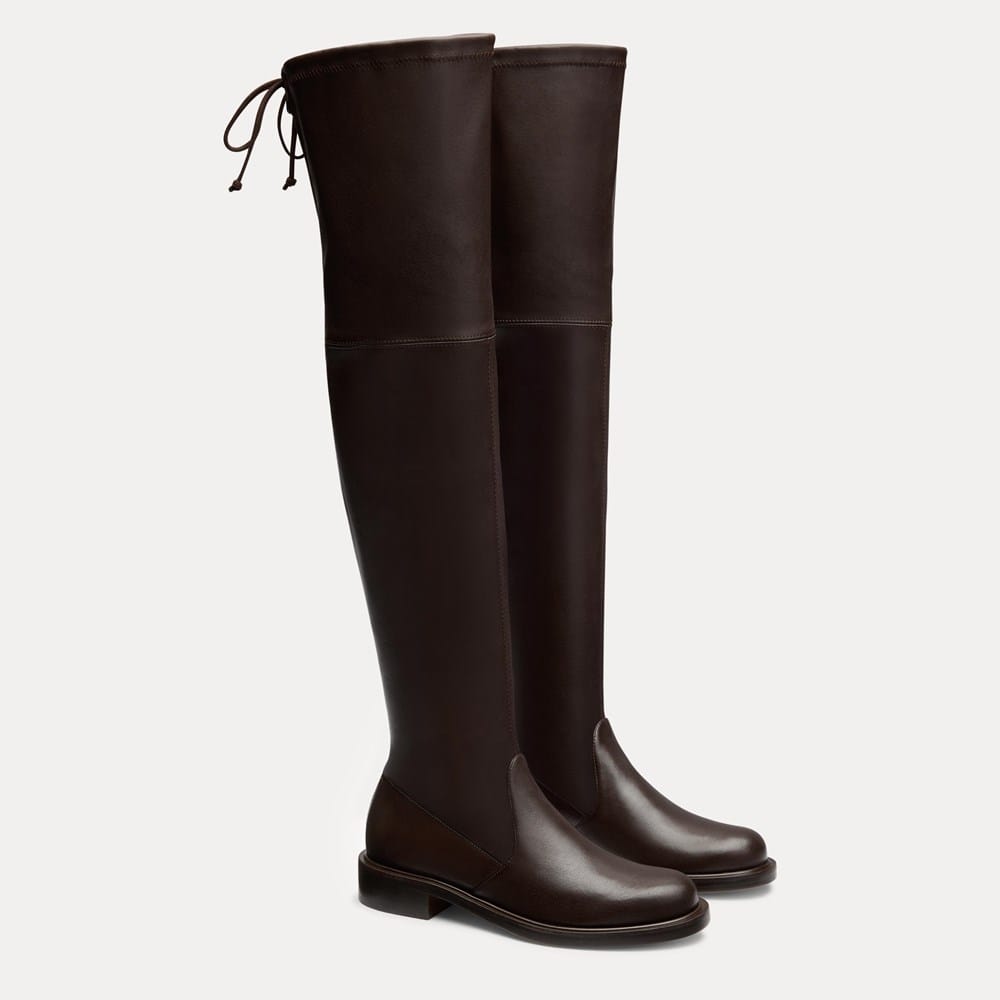 Stuart Weitzman Giseleland espresso stretch-leather over-the-knee boots