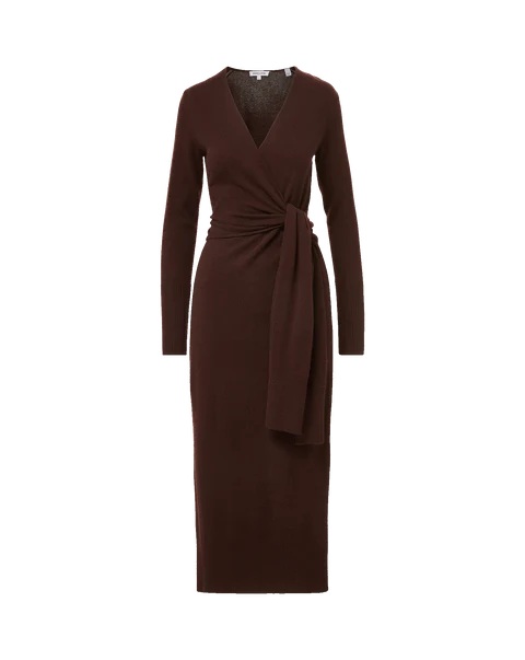Veronica Beard Salomez wrap midi dress in Espresso