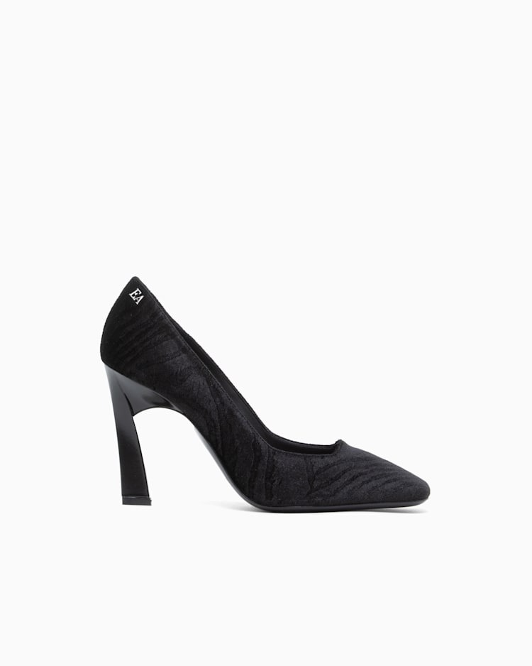 Black Animalier Velvet Pointed-Toe Pumps