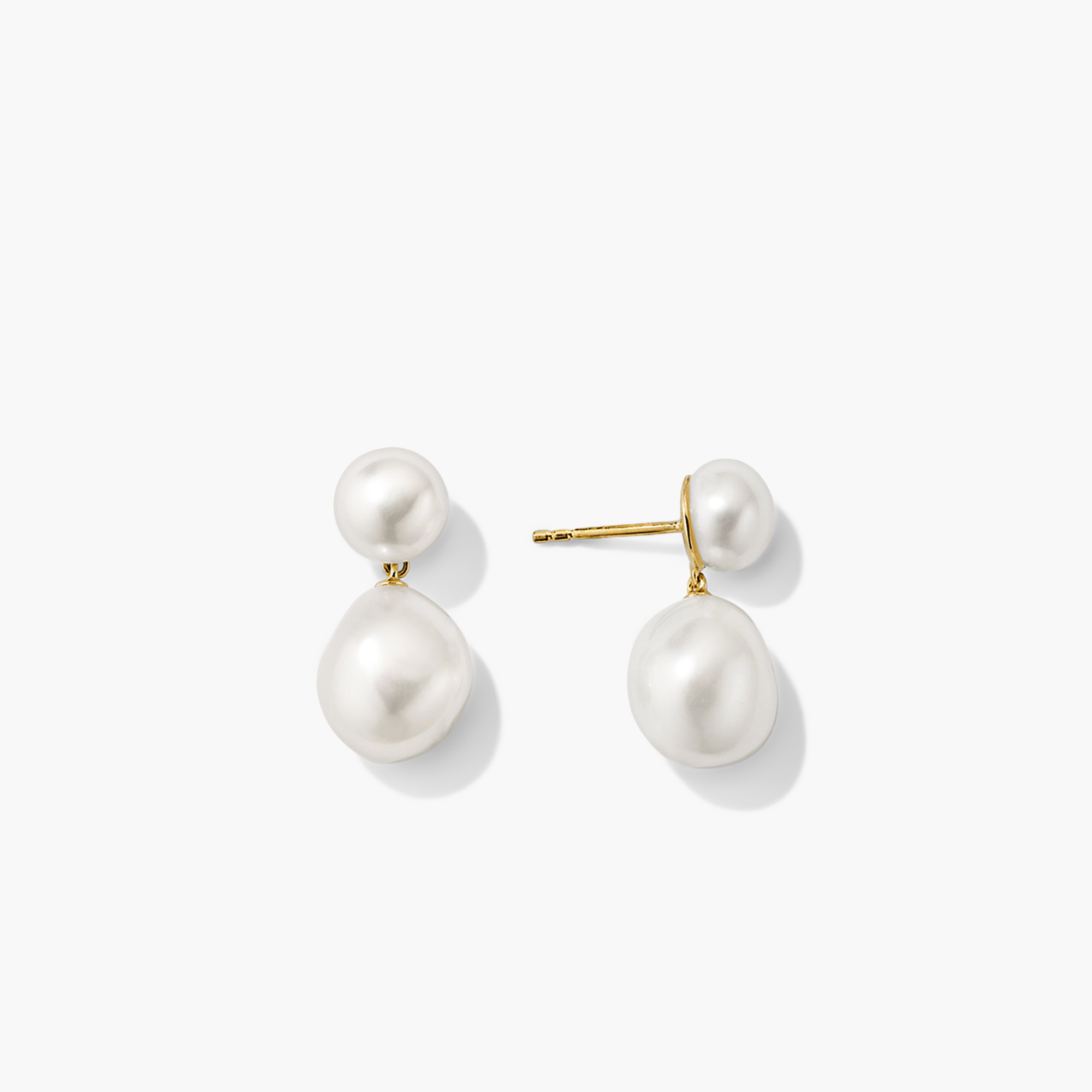 Mejuri Bold Pearl Drop Earrings in Gold Vermeil