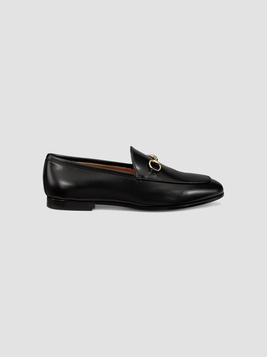 Gucci Jordaan black leather horsebit loafers