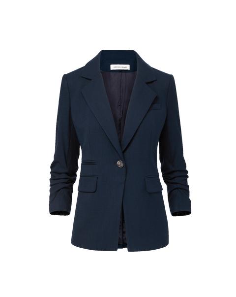 Shaped navy single-button jacket - Veronica Beard