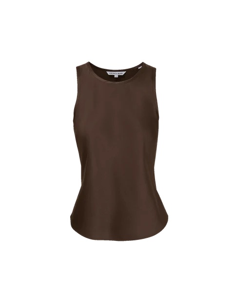 Veronica Beard Sabrina silk-blend tank in Espresso