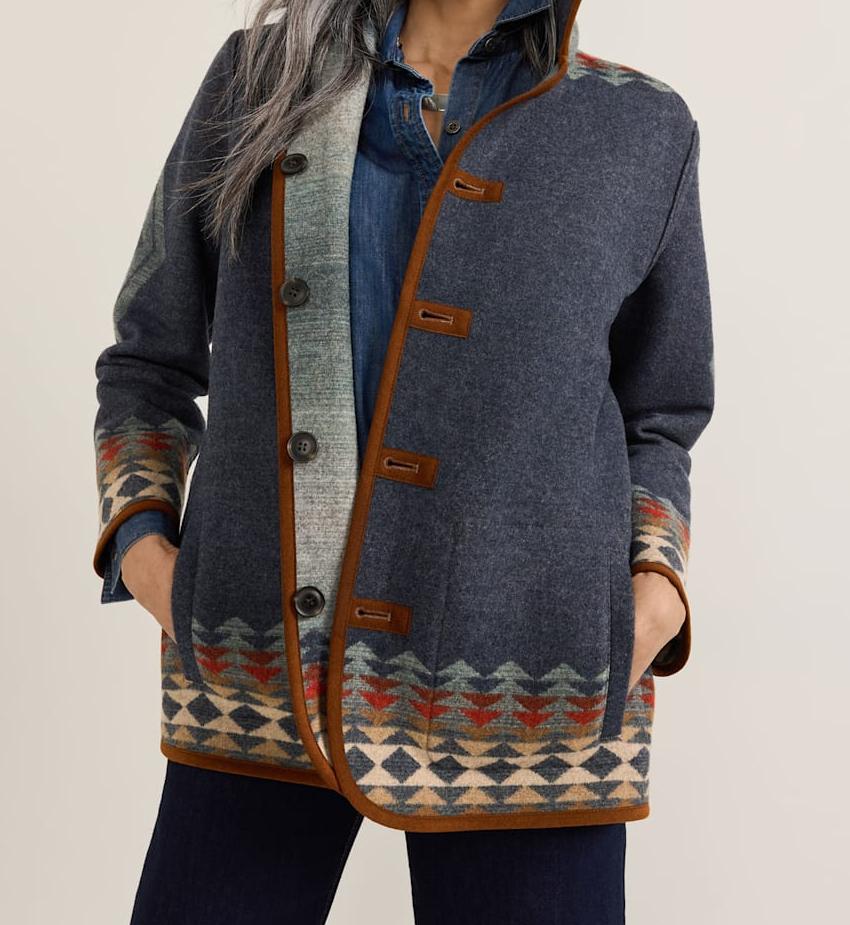 Pendleton Harding reversible wool coat, face-free detail