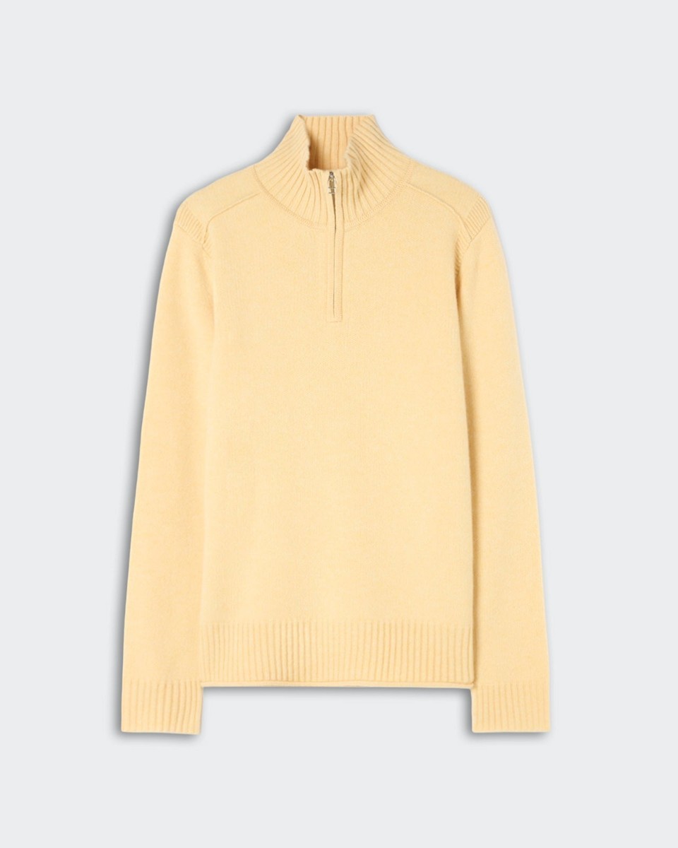 Guest in Residence butter cashmere half-zip turtleneck