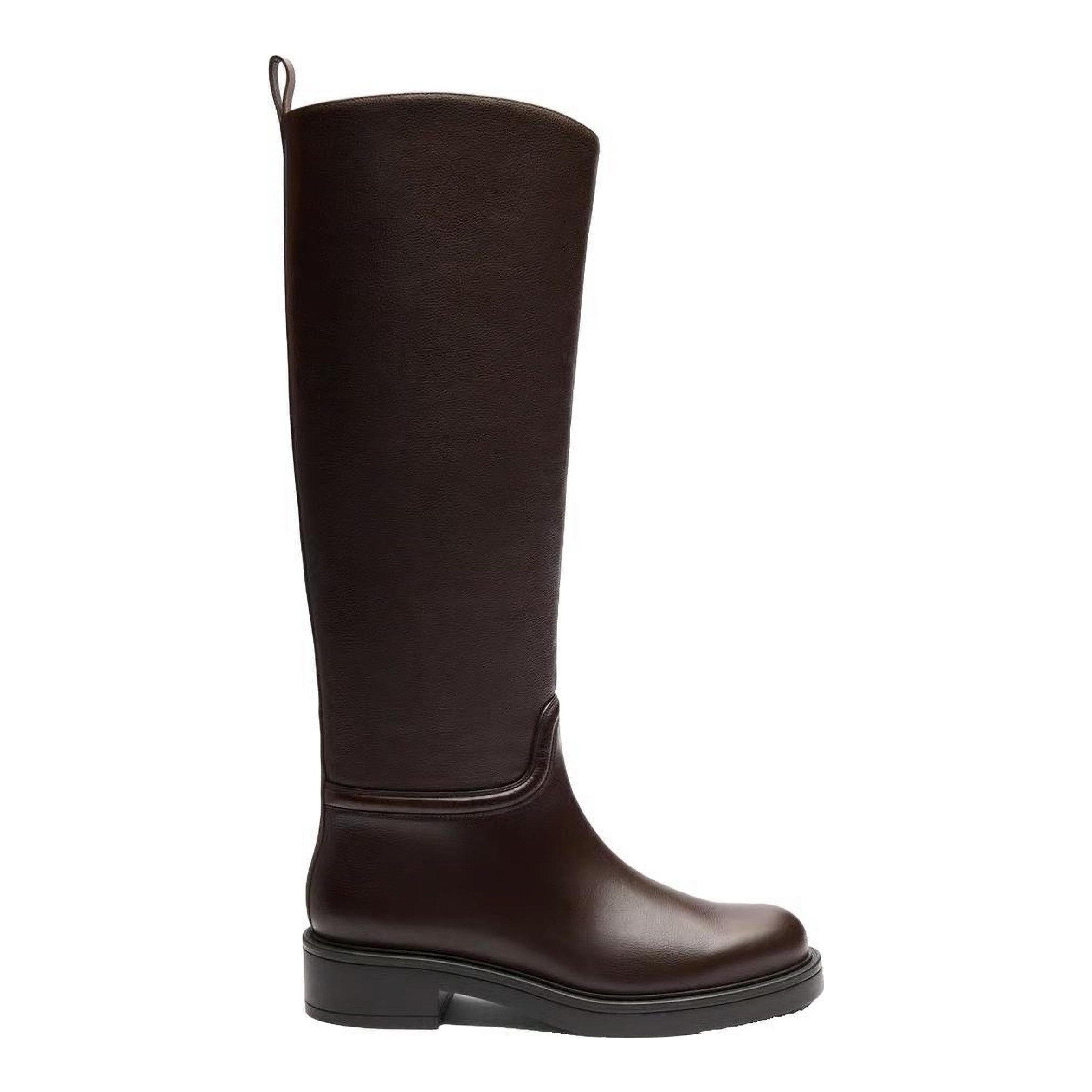 Stuart Weitzman Celia Black Leather Knee-High Riding Boots