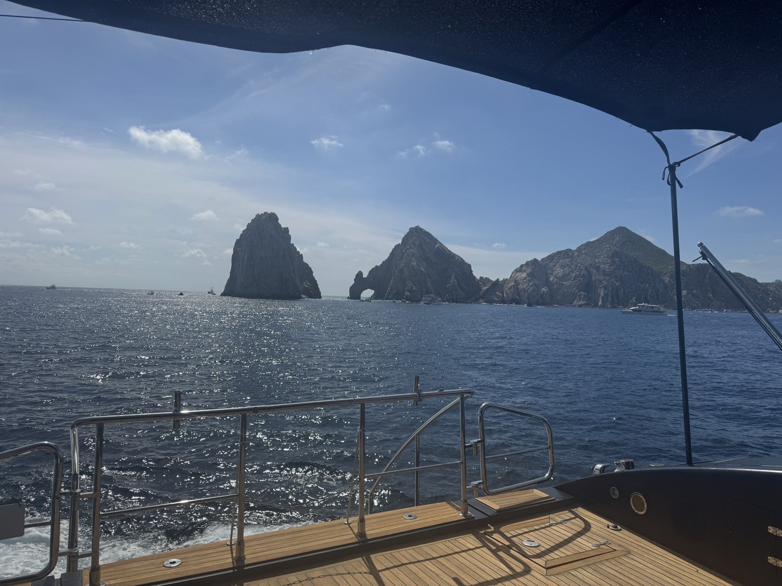 Rock formations seen from a boat in Cabo