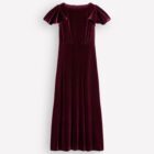 Dress codes for women - Boden burgundy draped-sleeve velvet dress
