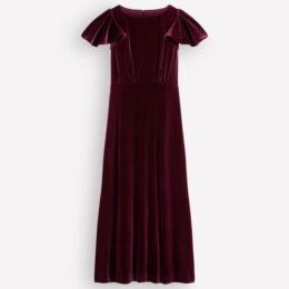 Dress codes for women - Boden burgundy draped-sleeve velvet dress