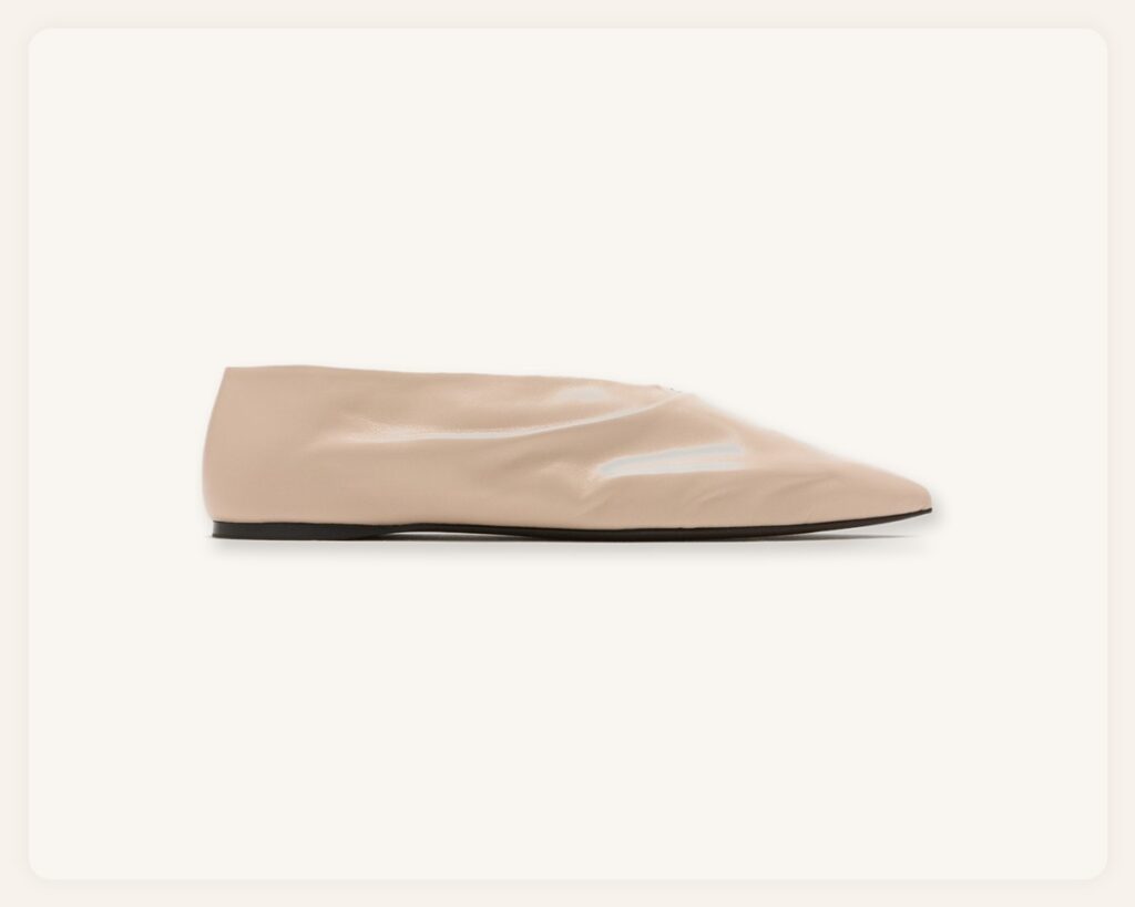 Khaite Miriam beige calfskin ballet flats