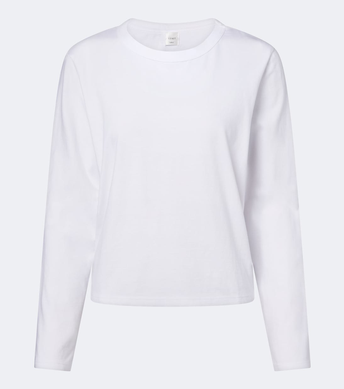 Date night outfits: Leset Margo Long-Sleeve Cotton Jersey T-Shirt in White Date night outfits: Leset Margo Long-Sleeve Cotton Jersey T-Shirt in White