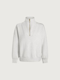 Varley Hawley half-zip sweatshirt in Ivory Marl