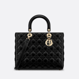 Dior Lady Dior Bag Large Black Cannage Lambskin