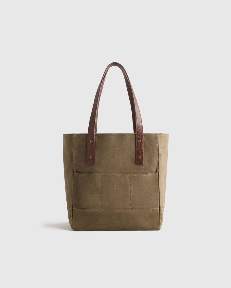 Quince Waxed Canvas Utility Tote in Moss