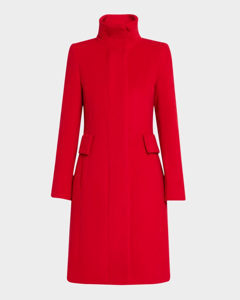 Akris Punto Wool Coat in Red