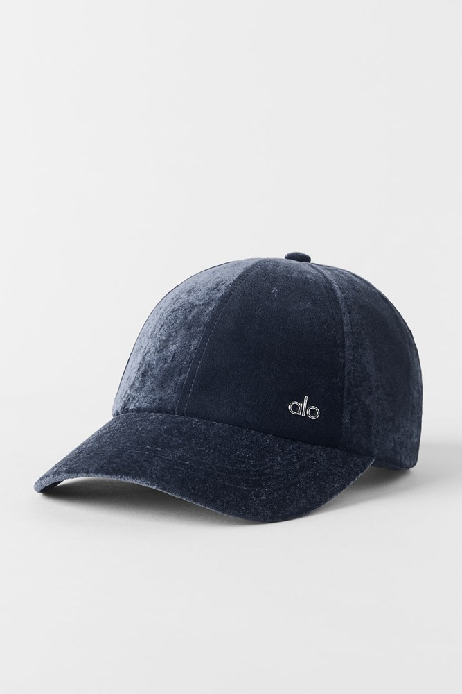 Alo Velvet Off-Duty Cap in navy