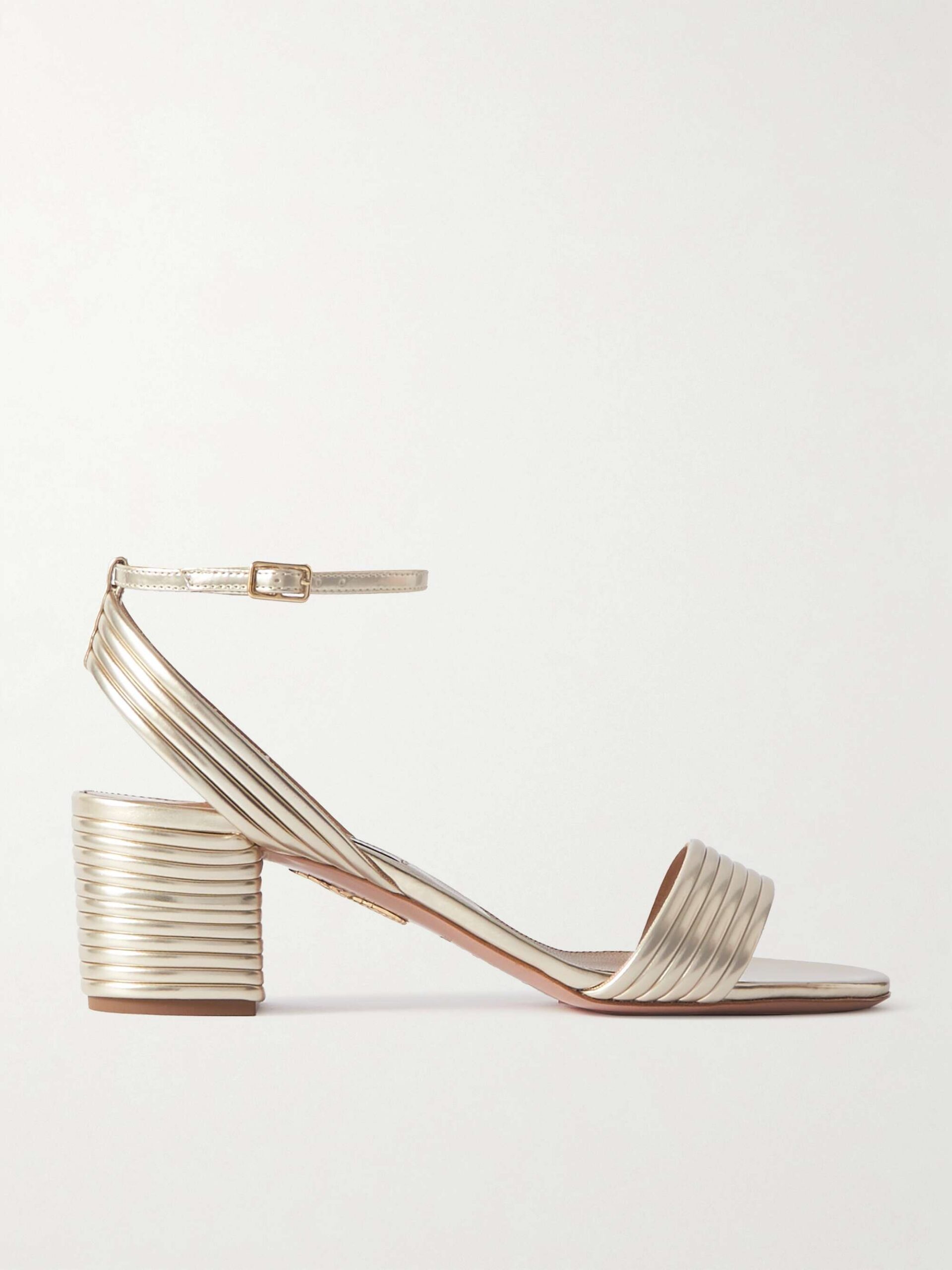 Aquazzura Sundance 50 metallic sandals in gold