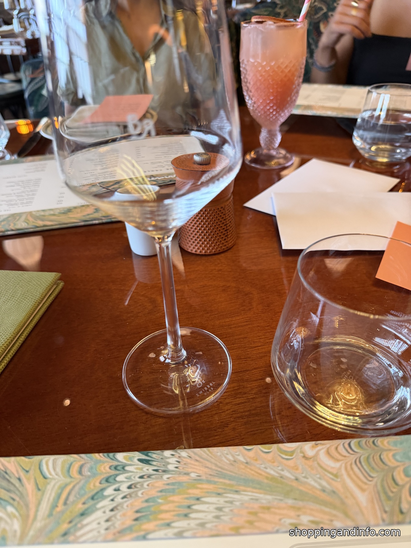 Cocktail and table setting at Bad Roman