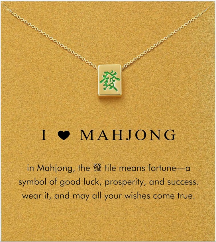 Baydurcan mahjong fa tile pendant necklace on I love Mahjong card