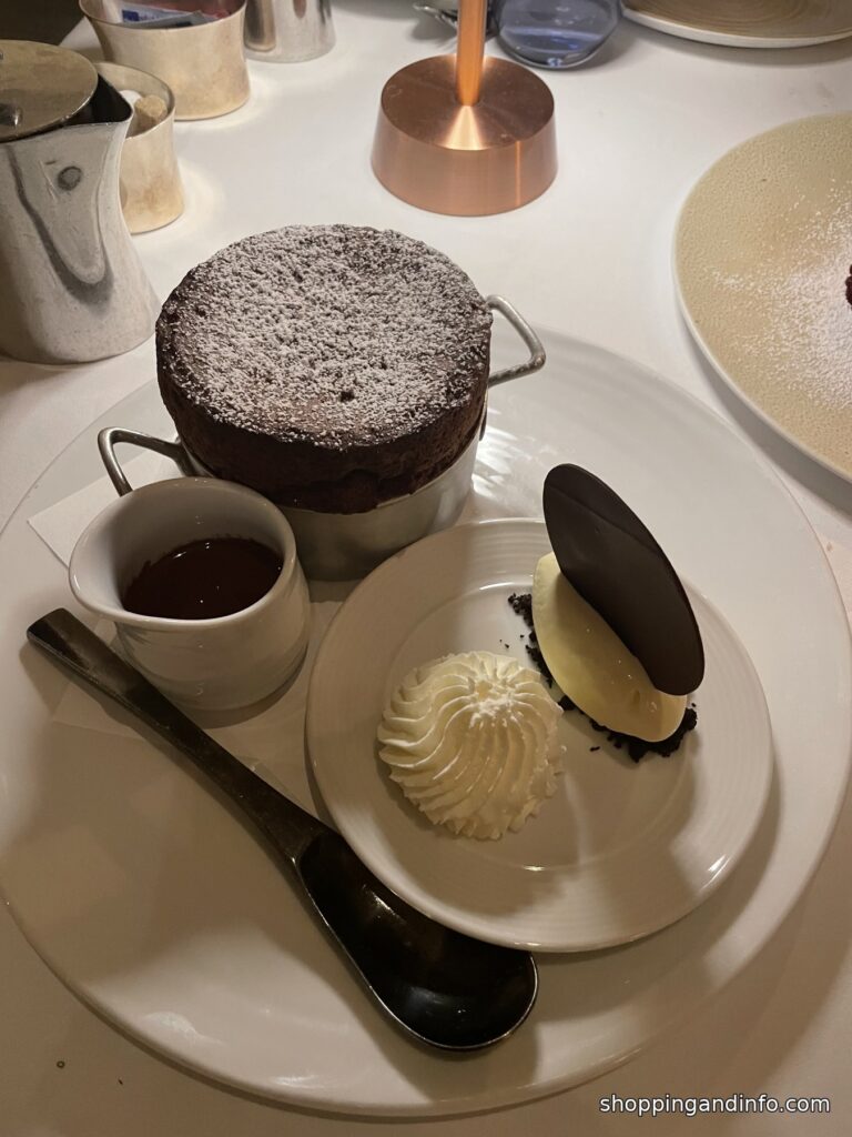 Chocolate souffle at the Polo Lounge in The Beverly Hills Hotel