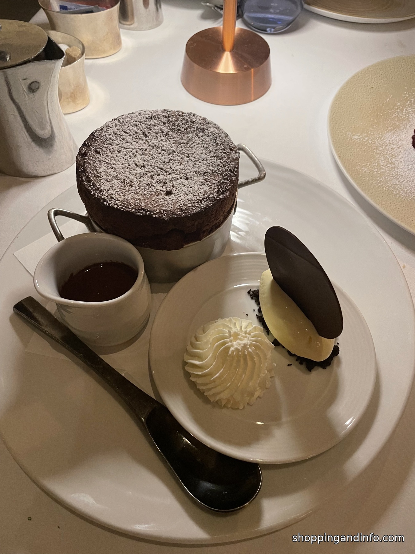 Chocolate souffle at the Polo Lounge in The Beverly Hills Hotel