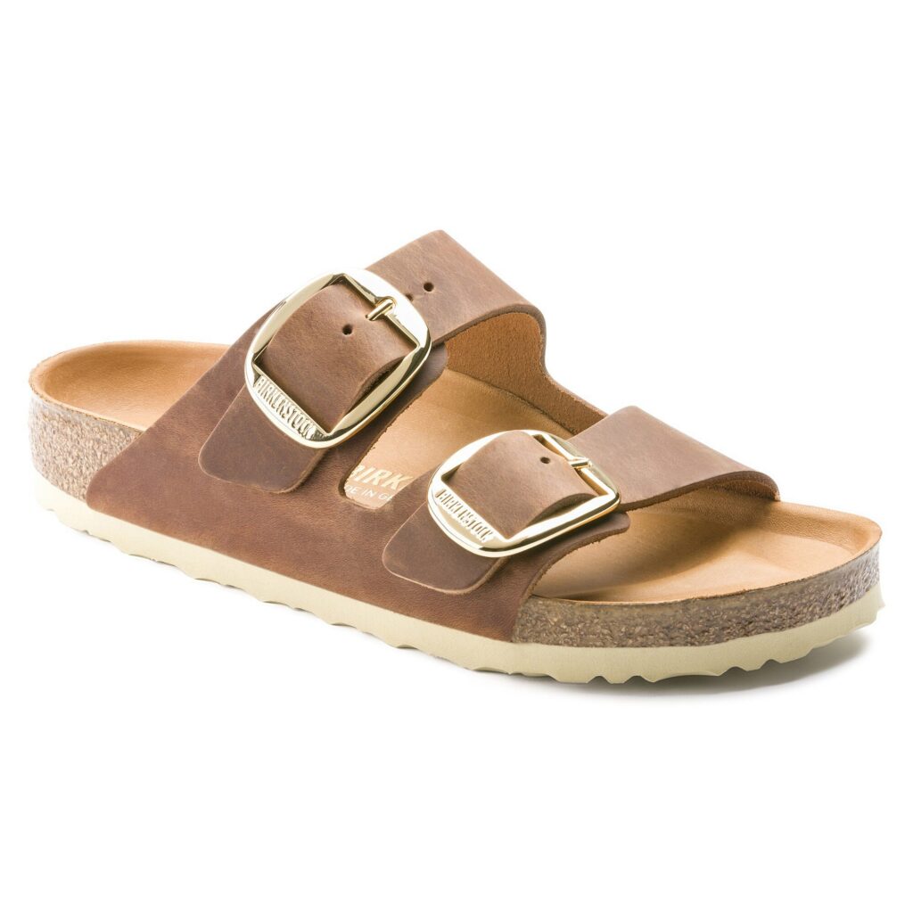 Birkenstock Arizona Big Buckle sandals in cognac oiled leather