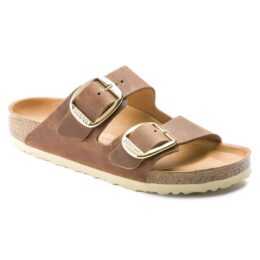 Birkenstock Arizona Big Buckle sandals in cognac oiled leather
