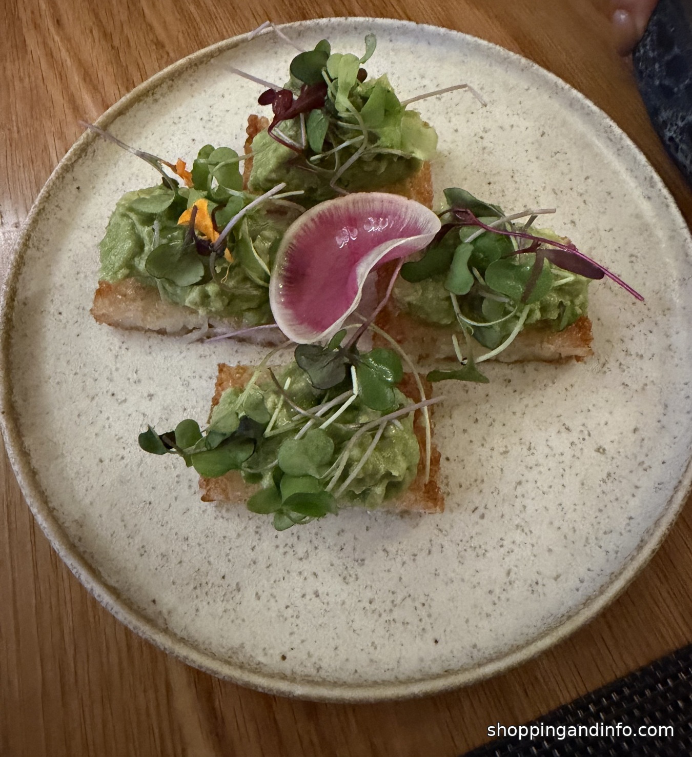 Avocado toast bites at Brothers Sushi