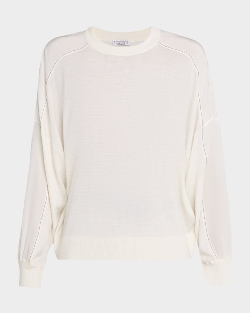Brunello Cucinelli Monili-Trim Cashmere Sweater