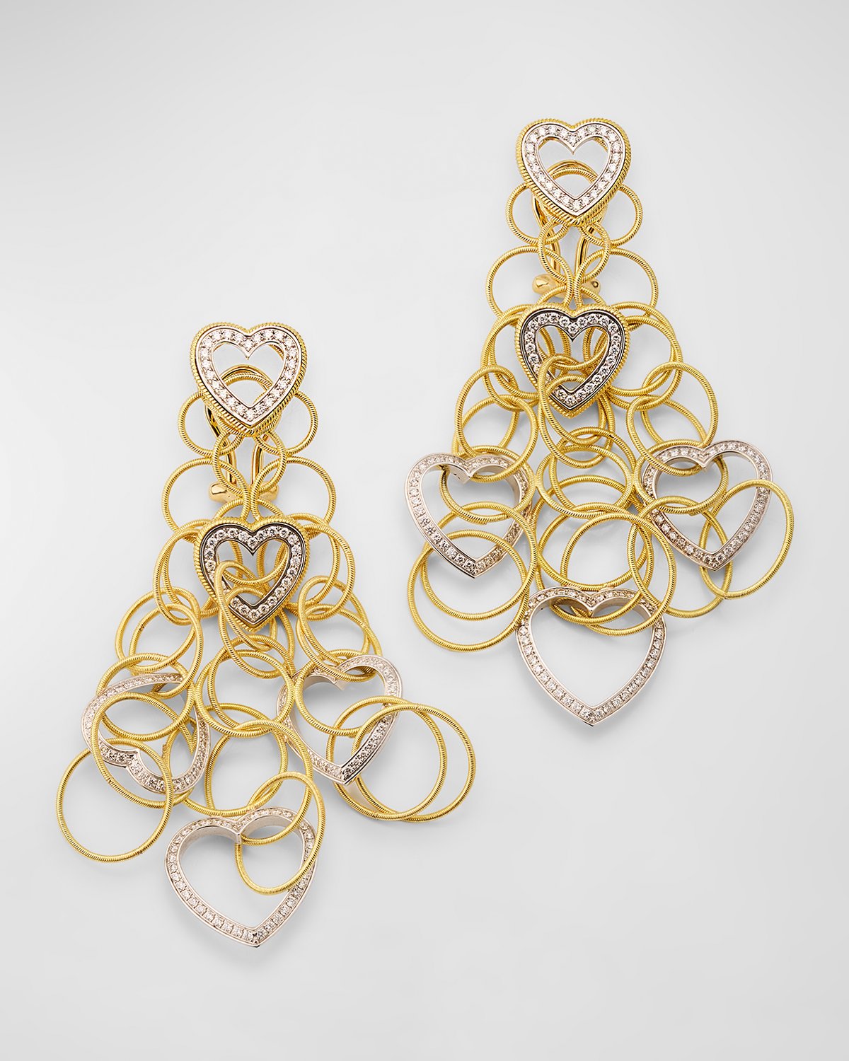 Buccellati Hawaii Pendant Earrings with Diamond Hearts