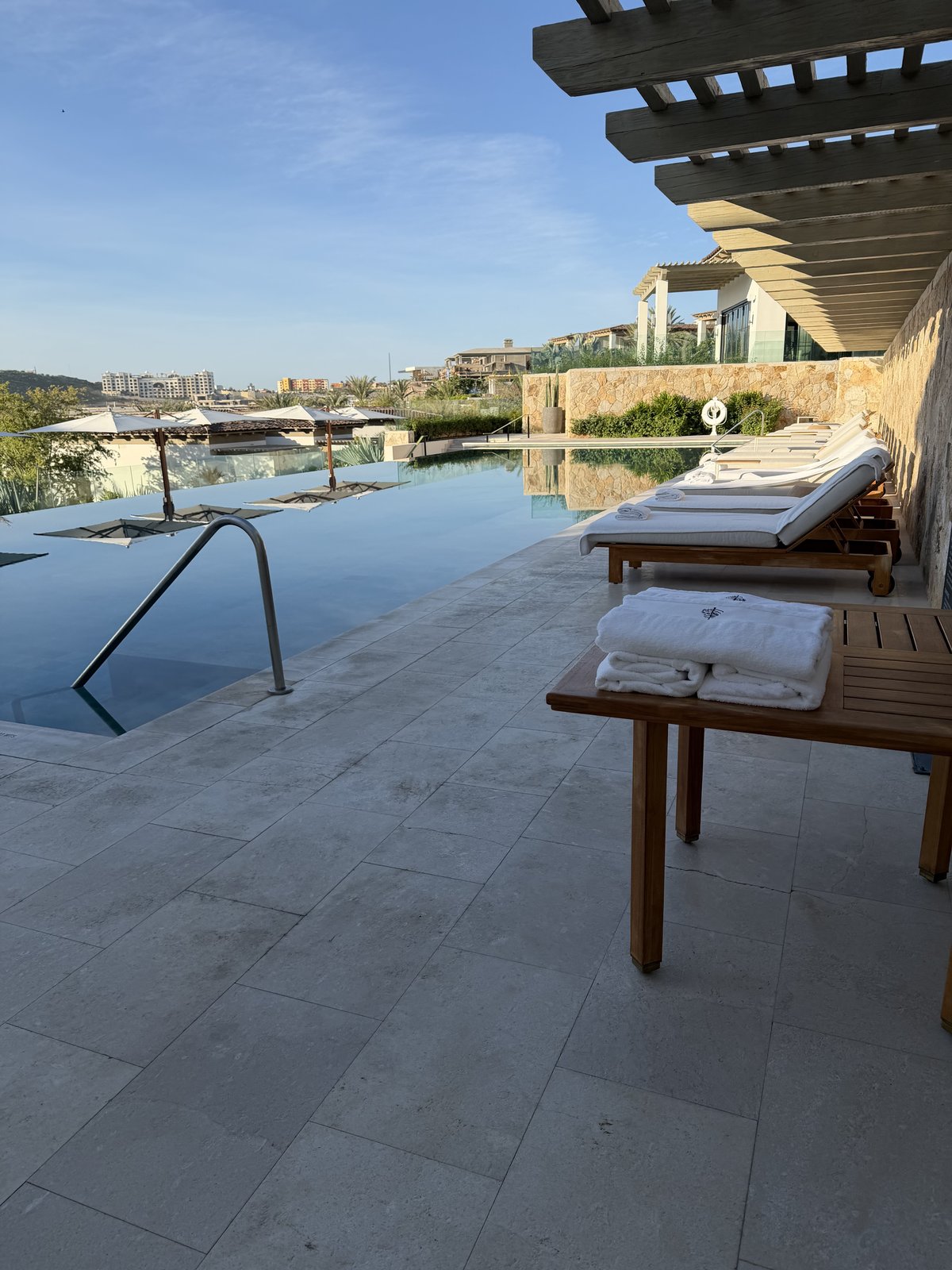 Resort pool in Cabo in the morning
