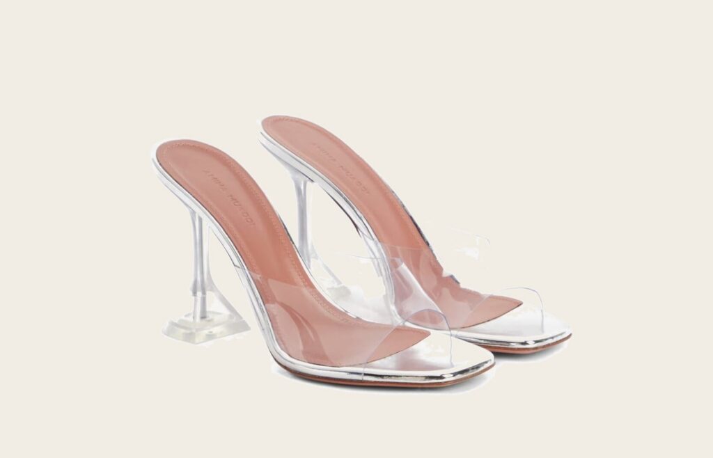 Clear glass mule sandals