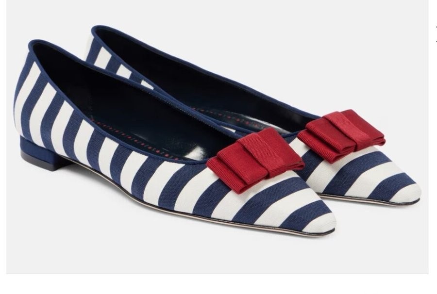 Striped bow flats