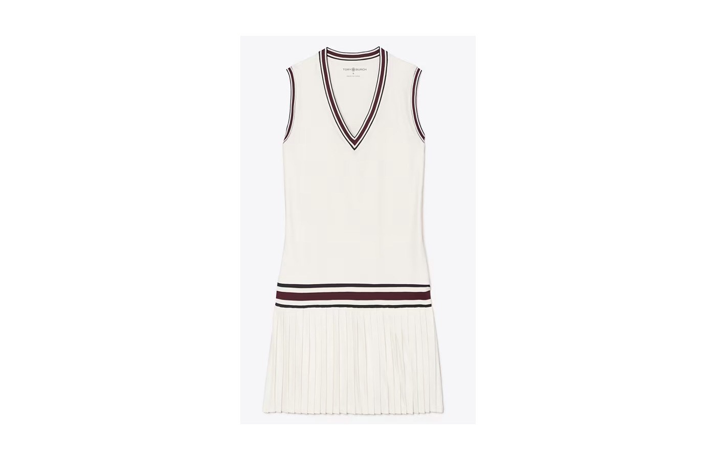 Tennis dress with striped trim