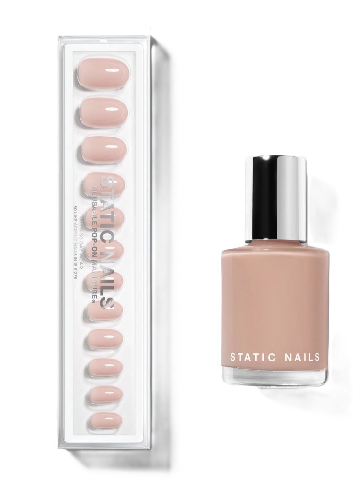 Nude press-on nails and polish